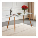Dining Table Coffee Kitchen Table 120x70cm Rectangular Glass