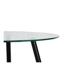 Dining Table Coffee Kitchen Table 80cm Round Glass Tabletop Metal Legs