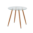 Dining Table Coffee Kitchen Table 80cm Round Glass Tabletop Metal Legs