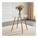 Dining Table Coffee Kitchen Table 80cm Round Glass Tabletop Metal Legs