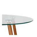 Dining Table Coffee Kitchen Table 80cm Round Glass Tabletop Metal Legs