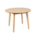 Dining Table Round Rubber Wood Base 100 Cm Natural