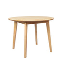 Dining Table Round Rubber Wood Base 100 Cm Natural