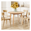 Dining Table Round Rubber Wood Base 100 Cm Natural