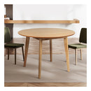Dining Table Round Rubber Wood Base 100 Cm Natural
