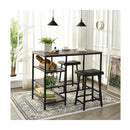 3 Pieces Modern Industrial Dining Table Set with Two Bar Stools