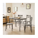 Modern Rectangular 5 Piece Dining Table Set With Metal Frame