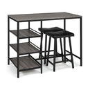 3 Pieces Modern Industrial Dining Table Set with Two Bar Stools