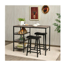 3 Pieces Modern Industrial Dining Table Set with Two Bar Stools