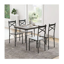 Modern Rectangular 5 Piece Dining Table Set With Metal Frame