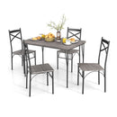 Modern Rectangular 5 Piece Dining Table Set With Metal Frame