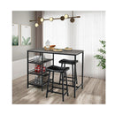3 Pieces Modern Industrial Dining Table Set with Two Bar Stools
