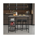 3 Pieces Modern Industrial Dining Table Set with Two Bar Stools