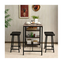3 Pieces Modern Industrial Dining Table Set with Two Bar Stools