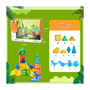 Dinosour Kids Magnetic Tiles Blocks 60Pcs