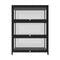 Display Cabinet With Tiers Shelves Clear Door Home Storage Black