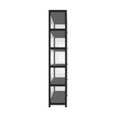 Display Cabinet With Tiers Shelves Clear Door Home Storage Black