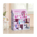 Large Wooden Dollhouse with Complete Accessories and Furniture for Kids