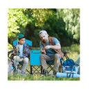Double Folding Camping Chair With Canopy And Armrests Blue