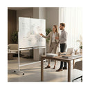 Double Sided Magnetic Dry Erase Board With Stand White Medium