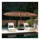 Double Sided Patio Umbrella With 48 Solar Led Lights And 12 Ribs Base