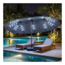 Double Sided Patio Umbrella With 48 Solar Led Lights And 12 Ribs Base