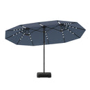 Double Sided Patio Umbrella With 48 Solar Led Lights And 12 Ribs Base