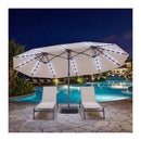 Double Sided Patio Umbrella With 48 Solar Led Lights And 12 Ribs Base