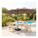 Double Sided Patio Umbrella With 48 Solar Led Lights And 12 Ribs Base