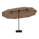 Double Sided Patio Umbrella With 48 Solar Led Lights And 12 Ribs Base