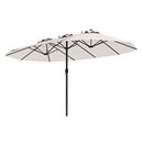 Double Sided Patio Umbrella With Hand Crank System And Air Vents