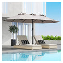 Double Sided Patio Umbrella With Hand Crank System And Air Vents