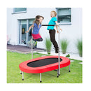 Double Trampoline For 2 People With Adjustable Handrail Safety Pad Red