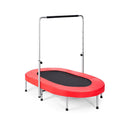 Double Trampoline For 2 People With Adjustable Handrail Safety Pad Red