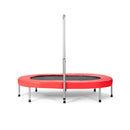 Double Trampoline For 2 People With Adjustable Handrail Safety Pad Red