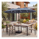 Double Sided Patio Umbrella With 48 Solar Led Lights And 12 Ribs Base