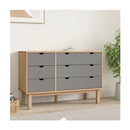 Drawer Cabinet Otta Brown&Grey Solid Wood Pine