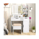 Dressing Table And Chair Set With 3 Lighting Modes White