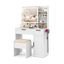 Dressing Table And Chair Set With 3 Lighting Modes White