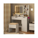 Dressing Table And Chair Set With 3 Lighting Modes White