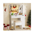 Dressing Table And Chair Set With 3 Lighting Modes White