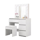 Dressing Table Vanity Set Stool White