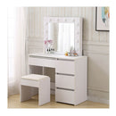 Dressing Table Vanity Set Stool White
