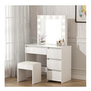 Dressing Table Vanity Set Stool White