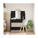 Dressing Table With Led Lights Black 96X40X142 Cm