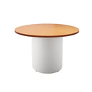 Drum Base Table 1200Mm Dia X 730Mm H Beech Top White Base