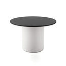 Drum Base Table 1200Mm Dia X 730Mm H Black Top White Base