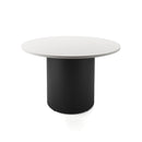 Drum Base Table 1200Mm Dia X 730Mm H Natural White Top Black Base