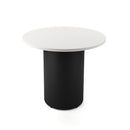 Drum Base Table 900Mm Dia X 730Mm H Natural White Top Black Base
