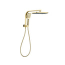 Dual Shower Head Set 12 Inch Rectangle Gold Rain Shower Head